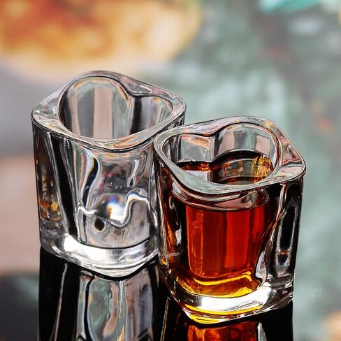 2oz Heavy Base Shot Glasses, Sets of 6/Heart Shaped Clear Tequila Shots/Square Shot /Espresso Shot Glass/Bulk Shot Glasses in Saudi Arabia