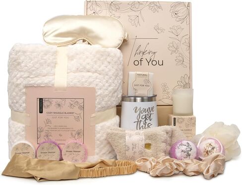 Get Well Soon Gifts for Women, Care Package Gift Feel Better Basket Warm After Surgery Recovery Encouragement Gift Thinking of You Box with Blanket Coffee Wine Tumbler for Women Friends Female in Saudi Arabia