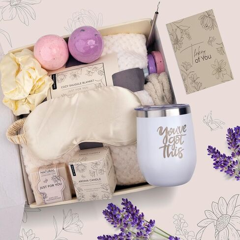 Get Well Soon Gifts for Women, Care Package Gift Feel Better Basket Warm After Surgery Recovery Encouragement Gift Thinking of You Box with Blanket Coffee Wine Tumbler for Women Friends Female in Saudi Arabia