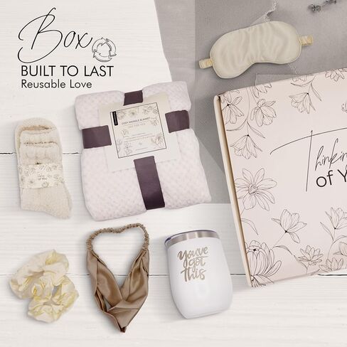 Get Well Soon Gifts for Women, Care Package Gift Feel Better Basket Warm After Surgery Recovery Encouragement Gift Thinking of You Box with Blanket Coffee Wine Tumbler for Women Friends Female in Saudi Arabia