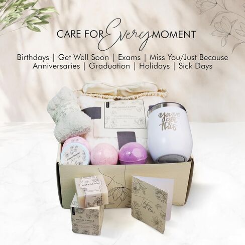 Get Well Soon Gifts for Women, Care Package Gift Feel Better Basket Warm After Surgery Recovery Encouragement Gift Thinking of You Box with Blanket Coffee Wine Tumbler for Women Friends Female in Saudi Arabia