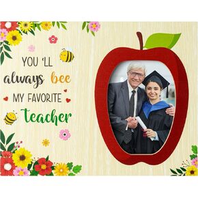 WATINC Teacher Appreciation Picture Frame - Teachers Retirement Gifts Thank You Teachers Back to School Bee Tabletop Photo Frame Gift, Wall Hanging Photo Album for Graduation Party (9" x 7")