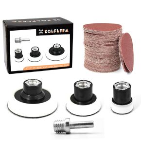 1"2" 3"Hook and Loop Backing Pad with 90PCS Sanding Discs - Angle Grinder Attachments for Wood Sanding, Buffing, Polishing - Drill Backing Plate-5/8-11 Threads(80/120/240/320/600 Grit) (90)