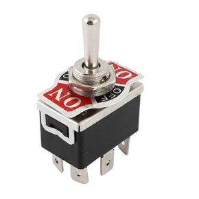 uxcell Vehicle Black 6 Pin 3 Position Momentary On/Always Off/Momentary On DPDT Toggle Switch 125V 15A
