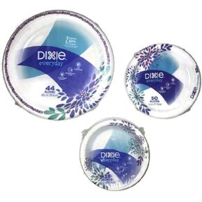 Dixie Everyday Paper Plate & Bowl Bundle, Large Plate (44 ct), Small Plate (50 ct) and Bowl (38 ct)
