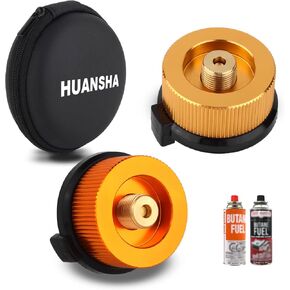 HUANSHA 3PCS Propane/Isobutane/Butane/Refill Adapters Set, Propane To Butane Adapter Conversion, Butane Fuel Canister Shifter, Camping Backpacking Stove Refill Adapter Valve For 1LB Propane Gas Tank