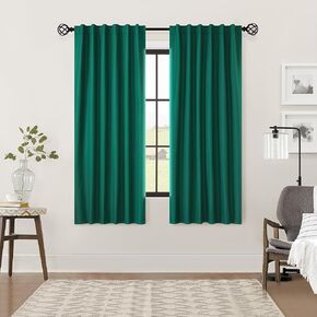 100% Blackout Curtains 72 Inches Long, Rod Pocket & Back Tab Window Curtains for Bedroom, Thermal Insulated Black Out Curtains Drapes 2 Panels Set 52"x72", Orange Curtains Panels