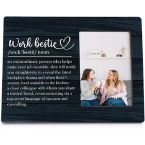 Work Bestie Picture Frames, Work Friends 8x10 Photo Frame, Work Bestie Gifts for Women, Coworker Gifts for Women Men, Work Bestie Definition Gifts Picture Frame for Office Tabletop Wall