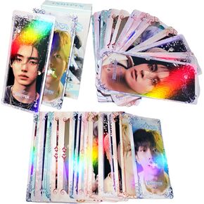PYAJUU Enhypen Photocards Kpop Enhypen Laser Collection Cards 40Pcs Enhypen Bookmark Cards Gift for Fans Daughter Enhypen Album Cards