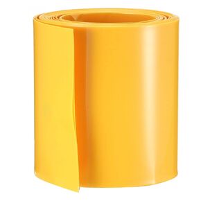 uxcell Battery Wrap PVC Heat Shrink Tubing 50mm Flat Width for 18650 Power Supplies 2 Meter Length Yellow