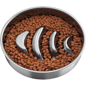 Codsmol Slow Feeder Dog Bowl 304 Stainless Steel, 4 Cups Metal Double Sided Dog Bowl for Small Medium Large Breeds, Maze Dog Bowl to Slow Down Eating, Eating Healthy