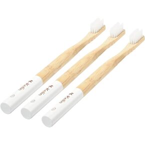 Y-Kelin Bamboo V-Shaped Orthodontic Toothbrush，Eco Friendly Bamboo Toothbrush（3pcs） Soft Bristle Toothbrush (Pink Soft)