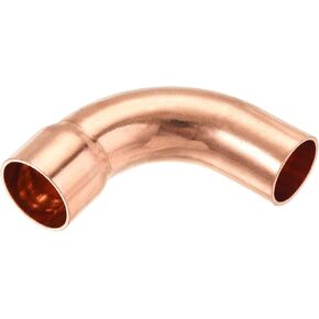 MECCANIXITY 90 Degrees Elbow Copper Pipe Fitting Short Turn Brazing Connection 3/4 Inch ID for HVAC Cooling Solar Equipment