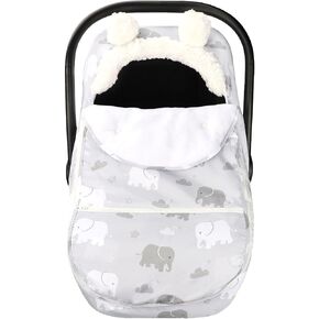 Winter Carseat Cover for Baby, Boys Carseat Canopies Cover, Zipped Cozy & Warm Cover, Protect Baby from Cold Wind, Adventure Mountain