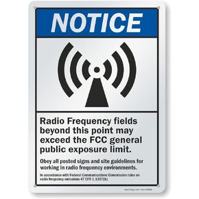 SmartSign S-6083 "Notice - Radio Frequency Fields May Exceed FCC General Public Exposure Limit" Sign | 10" x 14" Aluminum