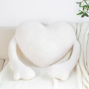 Heart Shape Decor Pillows Plush Heart Throw Pillows Cushion Sofa Window Cushion Valentine's Day Gift,19.6 * 15.7 Inches (Red)
