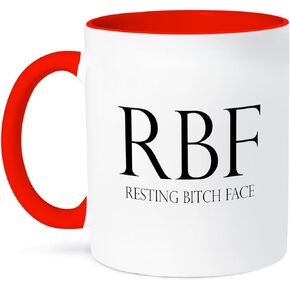 3dRose Rbf Resting Bitch Face Mug, 11 oz, Black