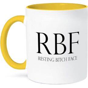 3dRose Rbf Resting Bitch Face Mug, 11 oz, Black