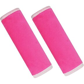 CUXFLS Baby Strap Cover for Children, 2 Pcs Infant Car Seat Belt Cover Pad, Baby Neck Pad Protector for Kids Newborn Infants Toddlers （Rose Red）