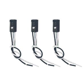 TWDRTDD Candelabra Base Lamp Holder Light Socket, Keyless Phenolic Socket with 6 Inch Wire Leads (Pack of 3)