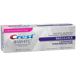 Crest 3D White Brilliance + Advanced Stain Protection Vibrant Pepermint 4.1oz