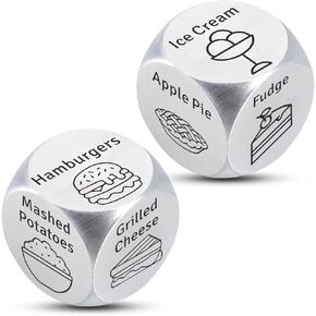 3PC Food Decision Dice 11th Anniversary Date Night Gift for Couple Boyfriend Girlfriend Christmas Stocking Stuffers Valentines Day Gifts for Him Her Husband Wife Birthday Wedding Gift for Women Men