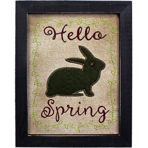 CVHOMEDECO. Primitives Vintage Every burny is welcome Stitchery Frame Wall Mounted Hanging Decor Art, 9-1/2 x 13-1/2 Inch