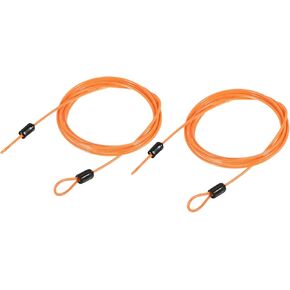 2 Pack Security Cables - Plastic Coated Steel Locking Rope Apply to Outdoor/Bicycle/Travel (2.5mmx1.5m, Orange)
