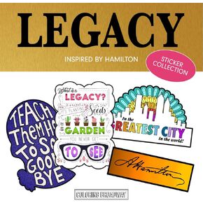 Coloring Broadway - Hamilton Inspired Broadway Theater Stickers (Set of 8), History is Happening Hamilton Musical Merchandise, Die-Cut & Bubble Free Vinyl Stickers, Ideal Gift for Theater Lovers