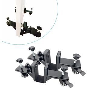 مجموعة أدوات تركيب الباب مكونة من قطعتين، أداة رفع باب قابلة للتعديل مع عجلات دوارة لأبواب ألواح معلقة مسبقًا مقاس 1.2 بوصة إلى 2.2 بوصة، بدون استخدام اليدين للتركيب السكني/التجاري باللون الأسود in Kuwait