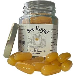 Bee Royal - 500mg Fresh Royal Jelly Capsules - 90 Capsules of 100% Fresh Queen's Jelly NOT Freeze Dried Extract - Supports Immune System, Fertility, Energy Management, Reduces Tiredness & Fatigue