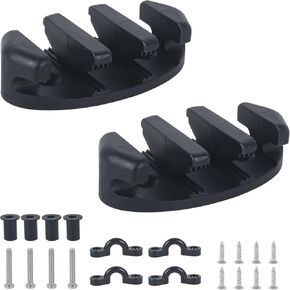 ORLANG 2 Pack Zig Zag Anchor Cleat, Kayak Zig Zag Cleats with Nylon Pad Eyes,Screws and Rubber Nuts, Zig-Zag Cleats for Kayak Canoe Deck Boating Fishing Boat Accessory