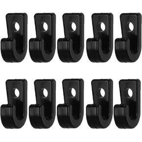 Andy's Orchids Kayak J Hooks, 10PCS Black Nylon Lashing Hook Bungee Cord Hooks for Boat Kayak Canoe Rowing Boats Bungee Cord Portative Tie Down Hook