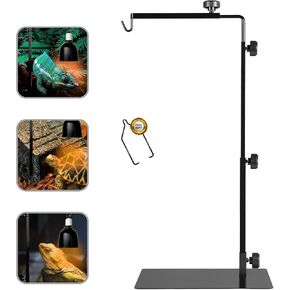 BOURDSERK Reptile Lamp Stand, Extra Large Adjustable Height 15.7 to 74.3 Inch Dome Heat Lamp Metal Bracket Floor Light Holder for Lizards Bearded Dragons Snake Chickens Reptiles Terrarium Tank in Kuwait