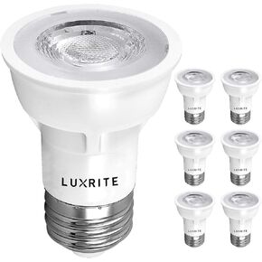 LUXRITE PAR16 LED Bulb, 5.5W (50W Equivalent), 2700K Warm White, 450 Lumens, Dimmable Spot Light, Enclosed Fixture Rated, 40° Beam Angle, ETL, Damp Rated, E26 Medium Base (4 Pack)