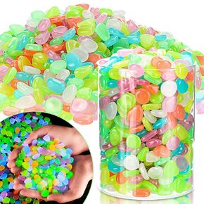 Sasylvia 1925 Pcs Glow in The Dark Rocks Stones Glowing Pebbles Luminous Fish Tank Rocks Mini Garden Decorative Stones for Outdoor Aquarium Yard Decor Lawn Walkway Pathway Indoor (Blue)