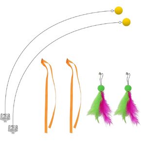 Oxawo Interactive Cat Toys Cat Exercise Tumbler, Rechargeable Cat Toys for Indoor Cats Spin Butterfly Game Teasing Kitty, Extra Long Feather Wand