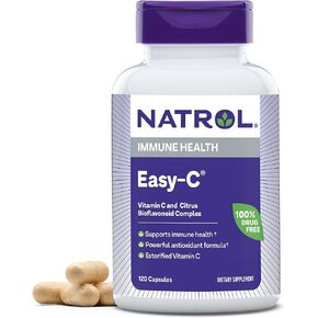 Natrol Easy-C Immune Health, Dietary Supplement, Supports Immune Health with Vitamin C and Bioflavonoids, Veggie Capsules, 500 mg, 120 Count in Kuwait