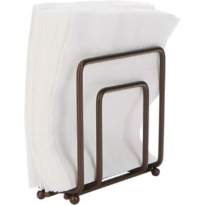 MIND READER Cocktail Napkin Holder [One Size] Stainless Steel Tissue Caddy for Tables, Countertops, Dispenser for Restaurants, Kitchens, Cafes, Diners, Bars, and Home (BROWN) (NAPKIN-BRN)