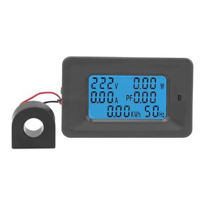 Digital Current Voltage Power Energy Meter, 6 in 1 Home Digital LCD Power Monitor Panel Meter Ammeter Voltmeter with Mutual Inductor