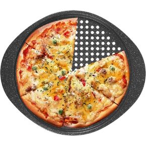 Pizza Pan for Oven – 16 inch Pizza Pans with Holes, Round Pizza Tray for Oven, Non Stick Perforated Carbon Steel Pizza Pan