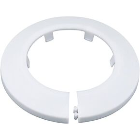 Fit 4.33" Outer Diameter Flange Water Pipe Cover Decoration White Pipe Cover Radiator PP Plastic 110mm Escutcheon Collar for Wall Pipe Tube Decoration 2PCS
