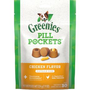 GREENIES PILL POCKETS Capsule Size Natural Dog Treats Chicken Flavor, 15.8 oz. Value Pack (60 Treats)
