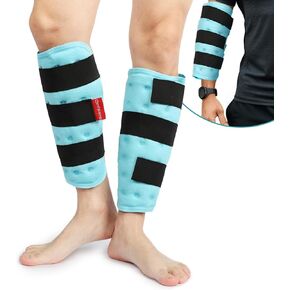 Comfytemp Shin Splint Ice Packs for Injuries Resuable Gel 2 Pack, Elbow Ice Pack Wrap for Tendonitis, Hot Cold Therapy Compression Sleeve for Swelling, Bruises, Tennis Elbow, Calf Strain, Knee, Leg