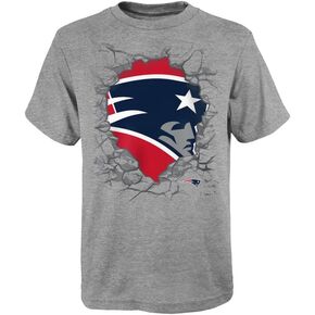 NFL Youth 8-20 Heather Gray Primary Logo Break Through Short Sleeve T-Shirt