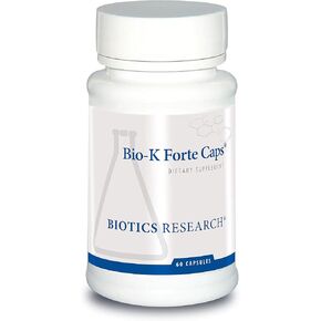 Biotics Research Bio K Forte Caps ® Vitamin K as meaquinone 7, phytonadione, Combination K1 MK 7 in a 1:1 Ratio. High Potency Vitamin K with SOD and Catalase 60 Capsules