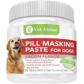 معجون إخفاء حبوب منع الحمل للكلاب من VET-VIRTUE، بنكهة الدجاج - علاجات طبية مثالية للحيوانات الأليفة لإخفاء الحبوب والأدوية والكبسولات، بمكونات طبيعية ومعبأة بالنكهات التي تحبها الكلاب in Kuwait