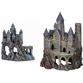 Penn-Plax Age-of-Magic Wizard’s Castle Aquarium Decoration – Safe for Freshwater and Saltwater Fish Tanks – Extra Large – Part A