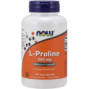 Now Foods L-Proline 500mg, Veg-Capsules, 120-Count (Pack of 2)