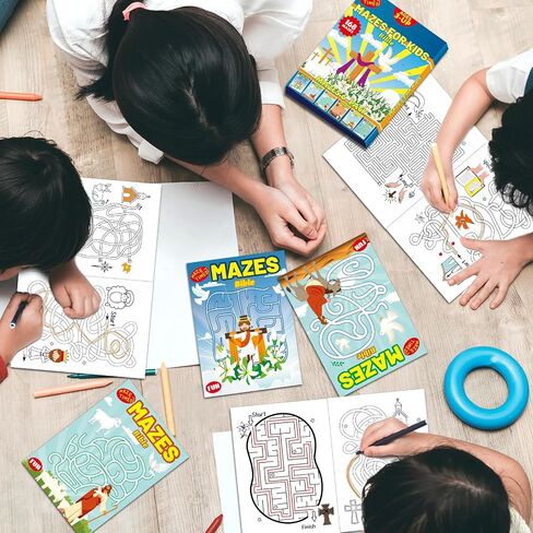 168 صفحة كتب متاهة عيد الميلاد للأطفال الذين تتراوح أعمارهم بين 3-8 سنوات، 6 عبوات - 6 كتب أنشطة السفر للأطفال على مستوى المبتدئين، كتب مشغولة - هدايا تخزين عيد الميلاد للأطفال، ألعاب ممتعة متاهة مذهلة لحفلات أعياد الميلاد in Kuwait